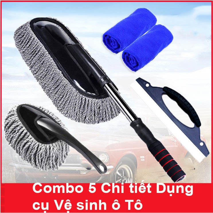 Combo Bộ 5 Chi Tiết  Dụng Cụ Chăm Sóc Làm Đẹp Vệ Sinh Ô Tô