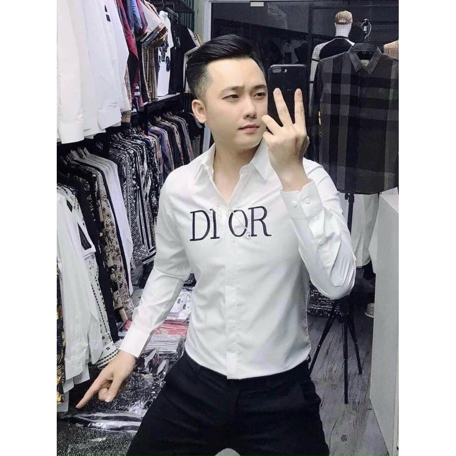 Áo sơ mi nam dài tay họa tiết in logo vải lụa mẫu mới nhất giá rẻ cao cấp AHFASHION | BigBuy360 - bigbuy360.vn