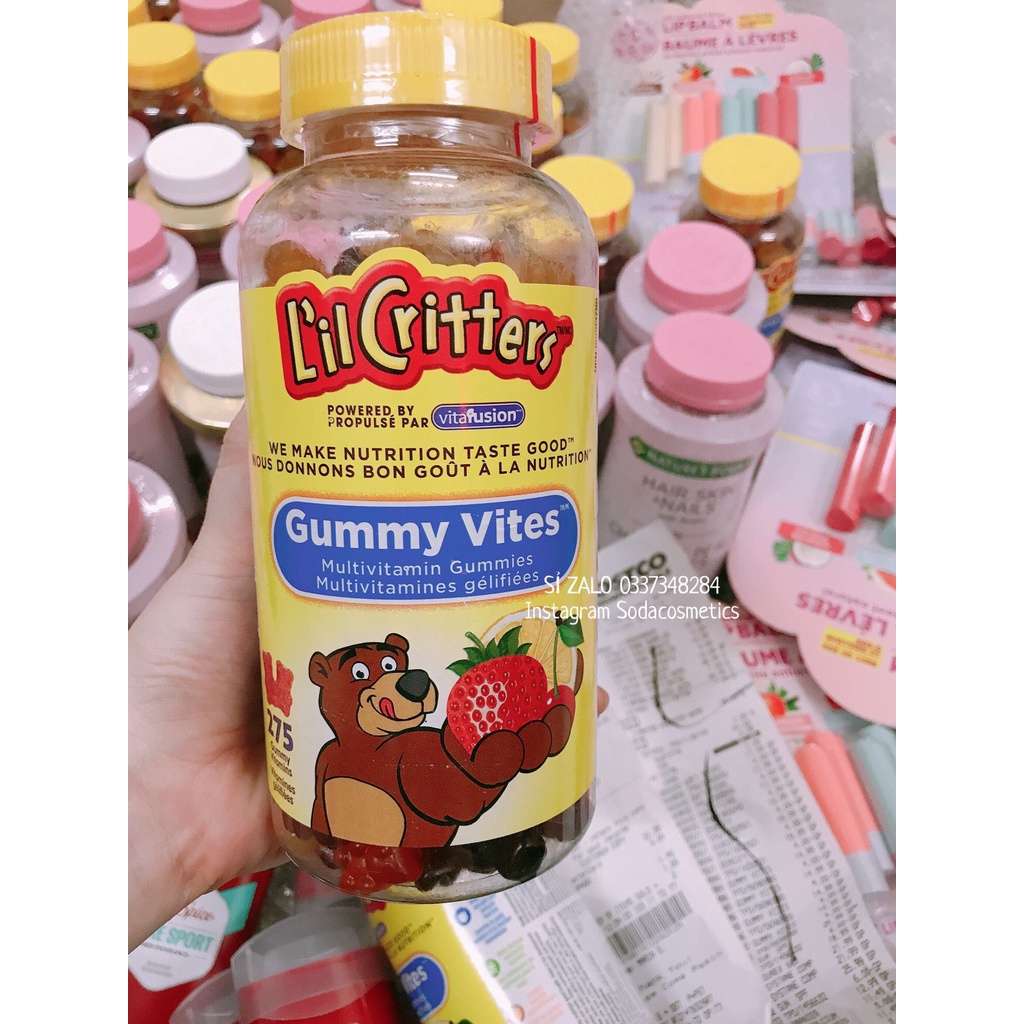 (HÀNG CHÍNH HÃNG CÓ BILL) Kẹo Dẻo Gấu L'il Critters Gummy Vites Bổ Sung Vitamin 275 Viên Canada