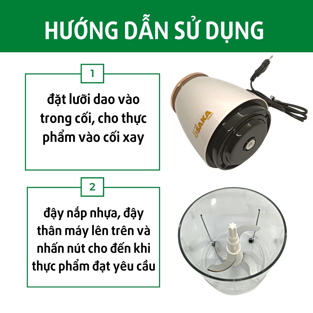 Máy xay đa năng OSAKA cầm tay chính hãng mẫu mới cối xay 750ml