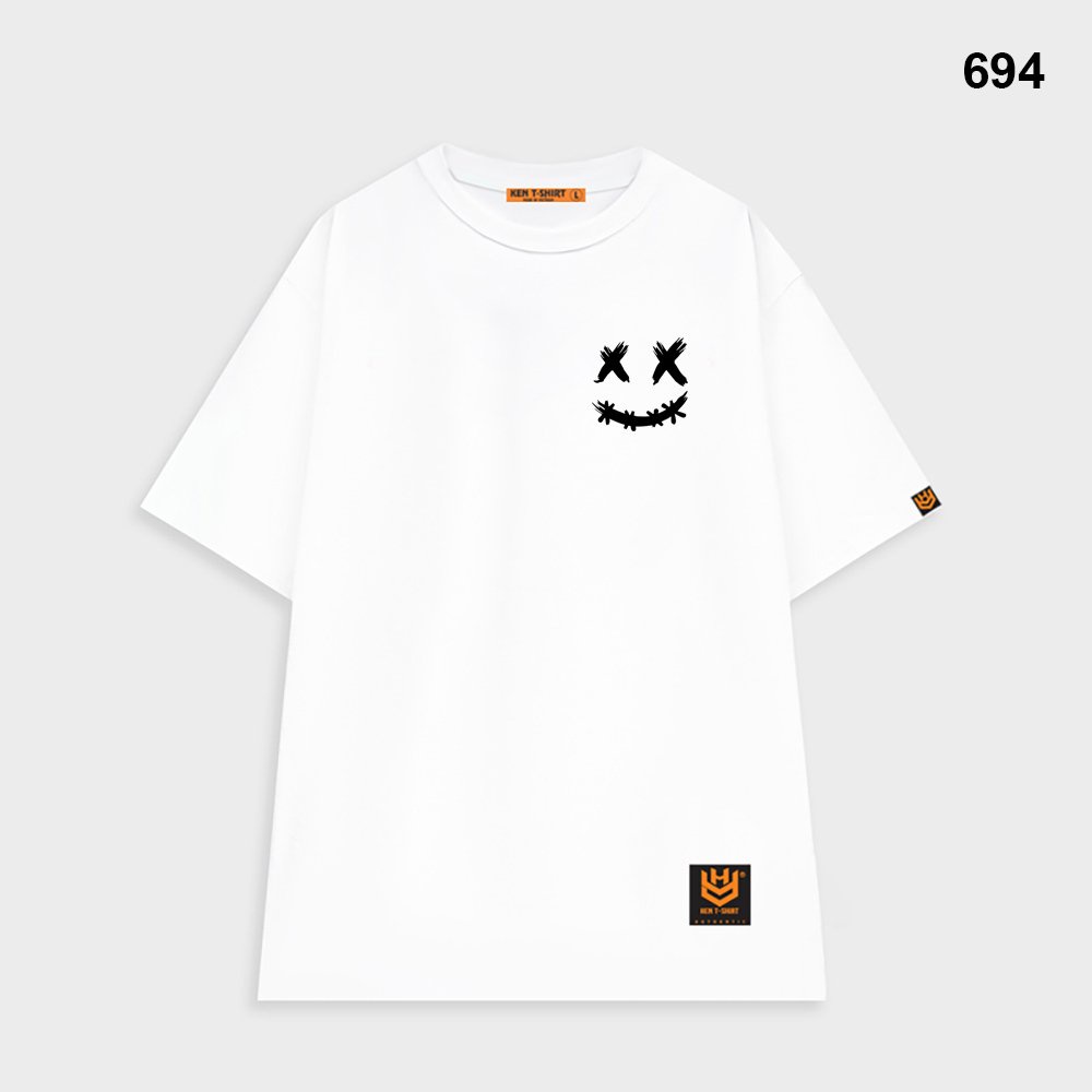 Áo Thun Tay Lỡ Nam Nữ Form rộng Streetwear Mặt cười XX 694 HY KOREA