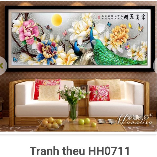 Tranh thêu kín phu thê viên mãn hh0711 (197*75)