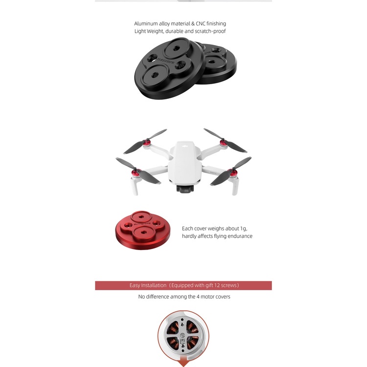 DJI 4 Nắp Bảo Vệ Động Cơ Chống Bụi Bằng Nhôm Cho Mavic Mini 2