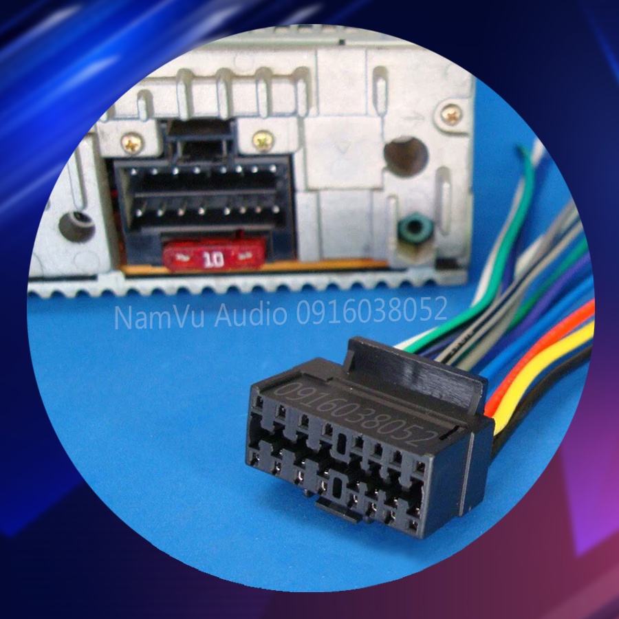 Cáp 16PIN - Jack kết nối Loa và Nguồn cho CD ô tô JVC và SONY