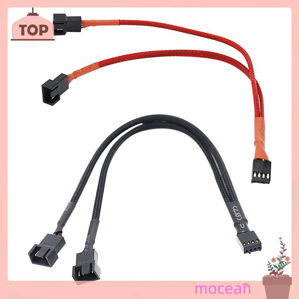 Mocean CPU PC Case Fan 4 Pin Extension Y Splitter Cable 4 Pin to 3/4 Pin Cable