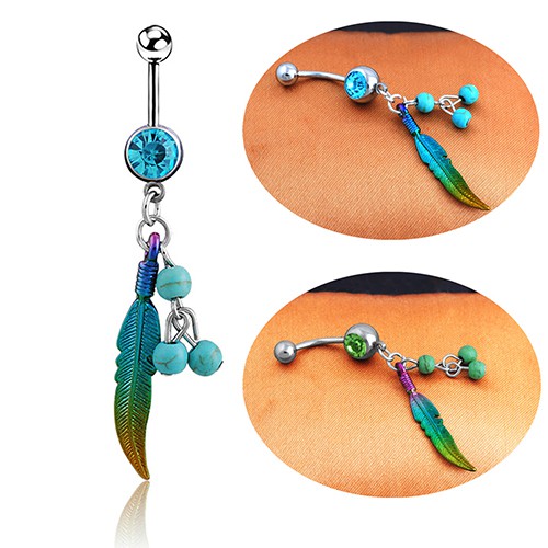 Khuyên RốN ĐíNh Đá BằNg ThéP Y Tế