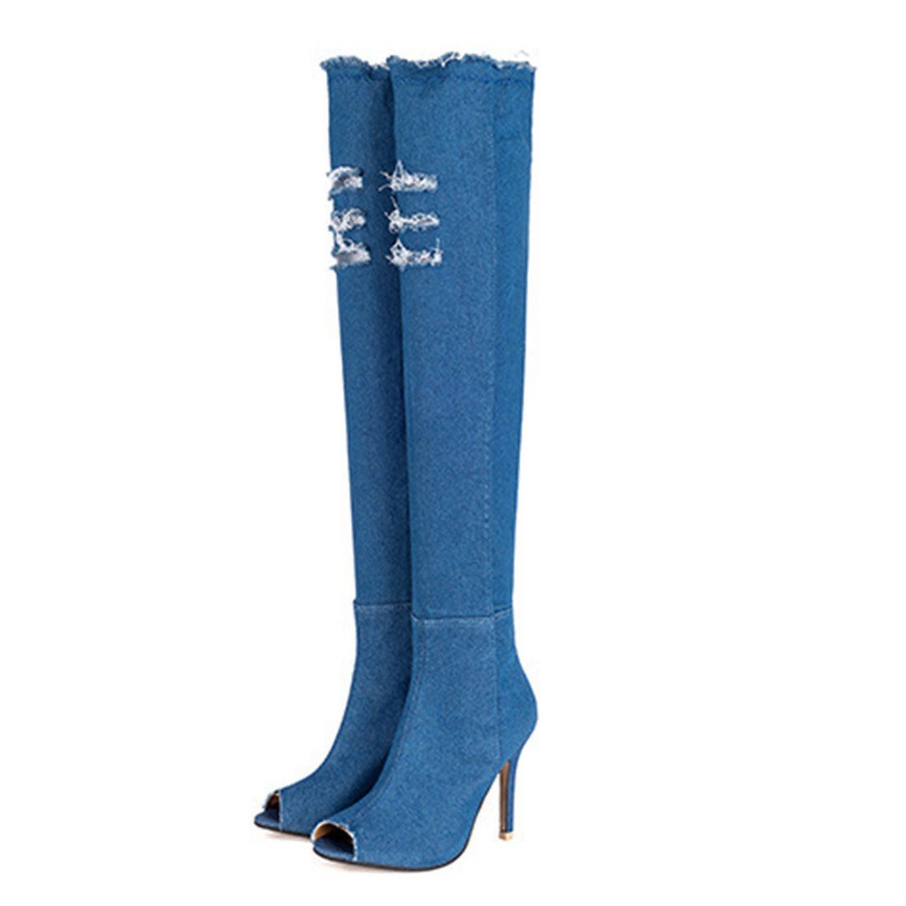 Giày Cao Gót Vải Denim Thời Trang Độc Đáo Cho Nữ | BigBuy360 - bigbuy360.vn