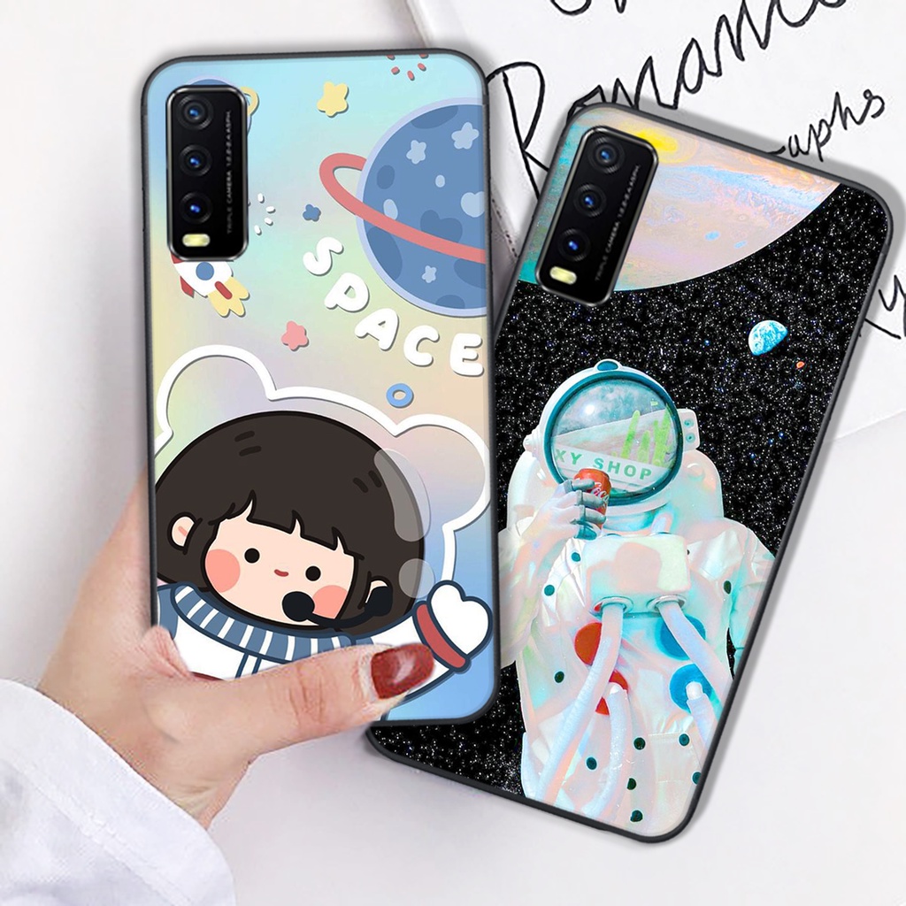 Ốp lưng Vivo Y12S - Vivo Y20 - Vivo Y20S - Vivo Y51 2020 - Vivo V20 mẫu  vũ trụ cute đáng yêu, ốp phi hành gia