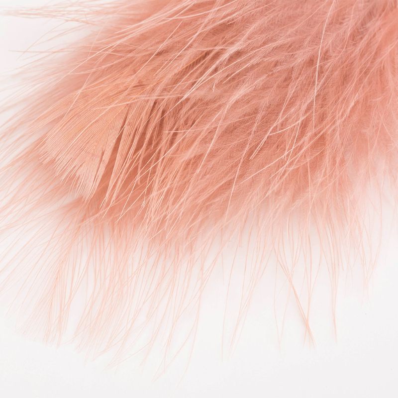 Khuyên tai dáng dài đính lông vũ màu hồng thời trang cho nữ