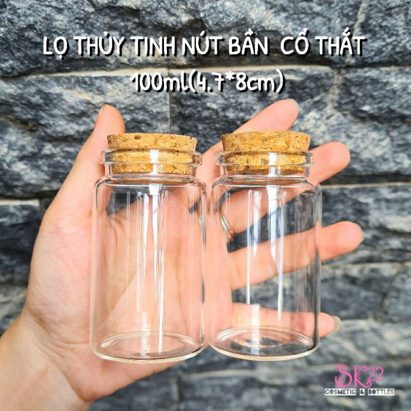 🎀LỌ THỦY TINH NÚT BẦN CỔ THẮT 50ml/100ml/150ml🎀