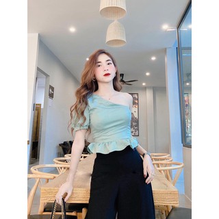 Áo lệch vai cột nơ 3 màu