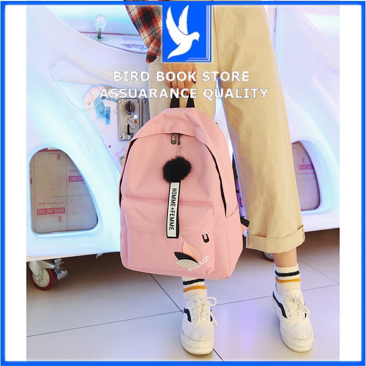 Balo thời trang Ulzzang chống nước cute dành cho nữ sinh viên đi học, đi chơi - Balo học sinh [ POLAQI ] Birdbook