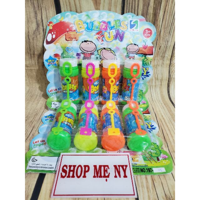 Bộ 4 chai thổi bong bóng kèm 4 que thổi