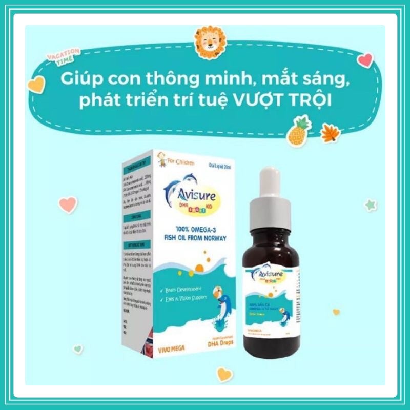 Avisure DHA Smart Kid - DHA dạng giọt cho bé giúp phát triển trí não và sáng mắt