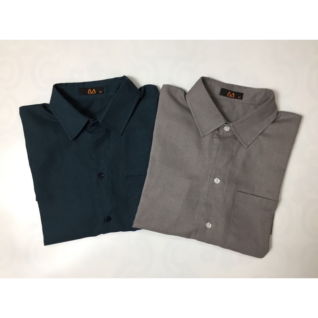 Sơ mi nam ngắn tay, sơ mi cộc tay trơn - hoạ tiết caro. Chất liệu cotton và linen mềm mại
