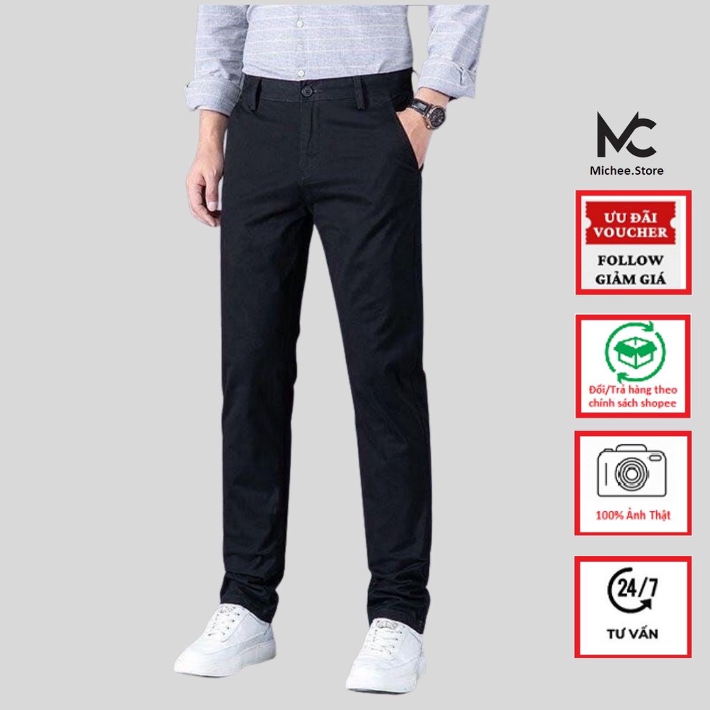 Quần Kaki Nam Chất Co Giãn Thời Trang Nam Xuất Khẩu