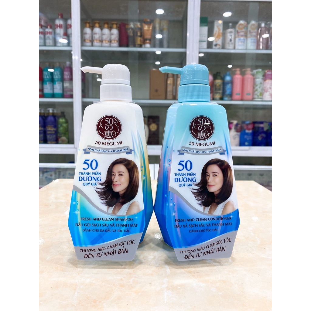 Dầu Gội - Dầu Xả 50 Dưỡng Chất Megumi Nhật Bản 400ml