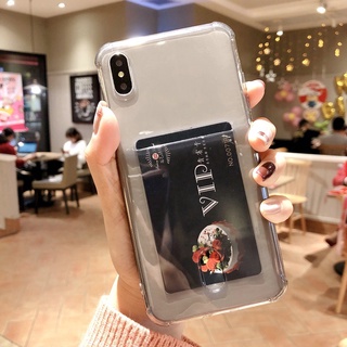 Ốp lưng mềm trong suốt có khe đựng thẻ cho iPhone5 iPhone 6 / 6S / 6sp / 7 / 8 / 7P /