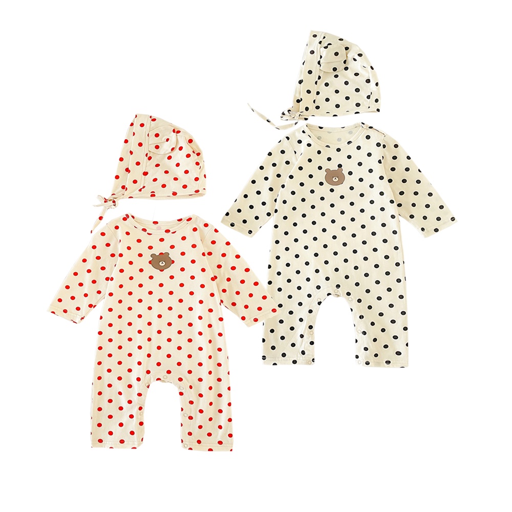 Sanlutoz Bộ Áo Liền Quần Chấm Bi Hình Gấu Dễ Thương Cho Trẻ Sơ Sinh