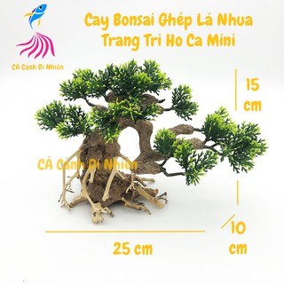 Cây lũa bonsai ghép lá nhựa giả trang trí hồ bể cá
