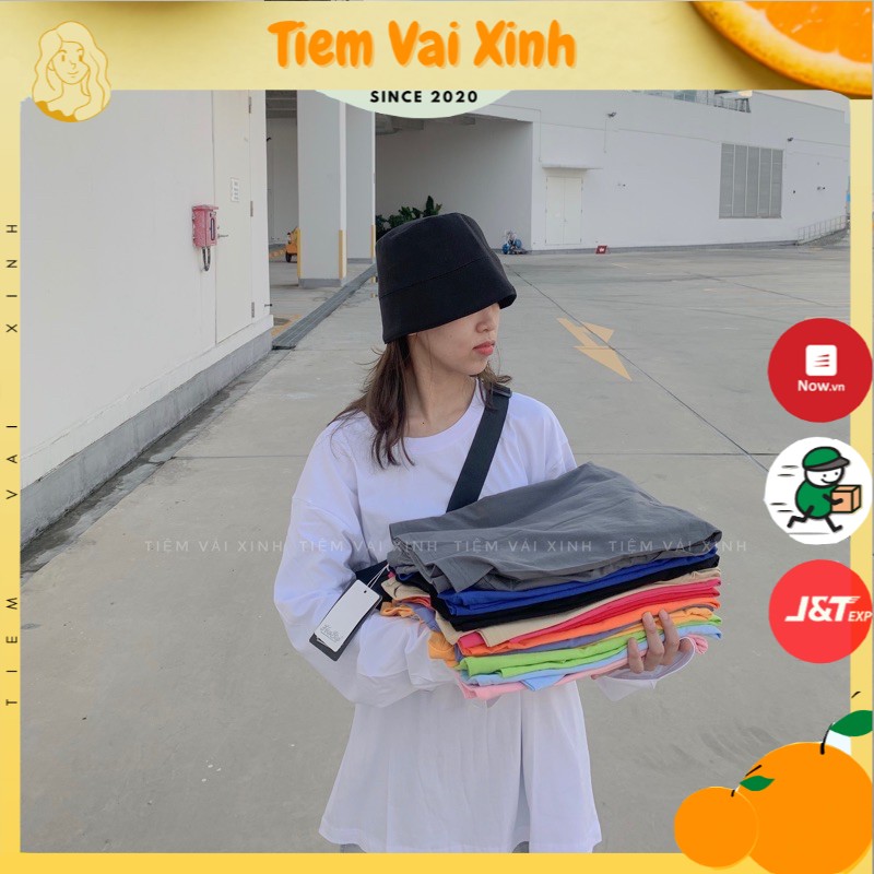 Áo Thun Dài Tay 🍊 [Tiệm Vải Xinh] 🍊 Áo Thun Tay Dài Form Rộng Chuẩn Cotton Nặng 300Gr