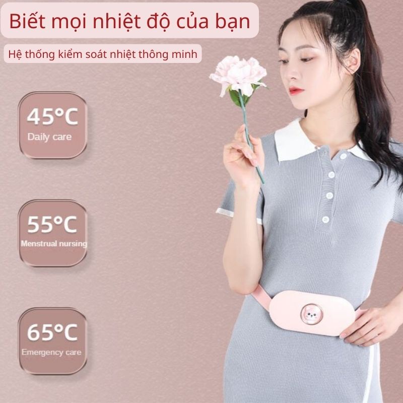 Đai giảm đau bụng kinh, chườm ấm bụng. Máy massage làm nóng bụng cho phụ nữ đến kì