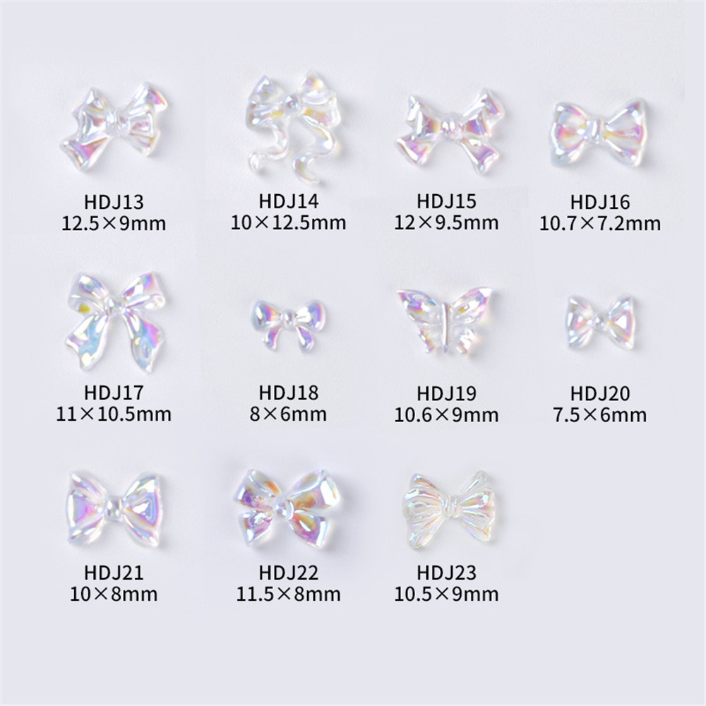 Set 30 Hạt Nhựa Hình Bướm Trong Suốt Đính Móng Nghệ Thuật