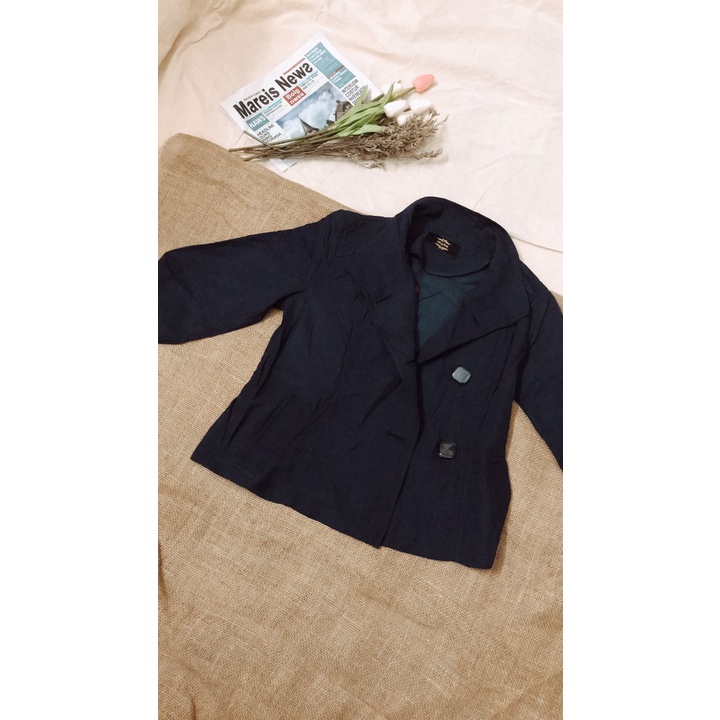 Áo vest hiệu hàn màu xanh đen nút to 2hand giá rẻ