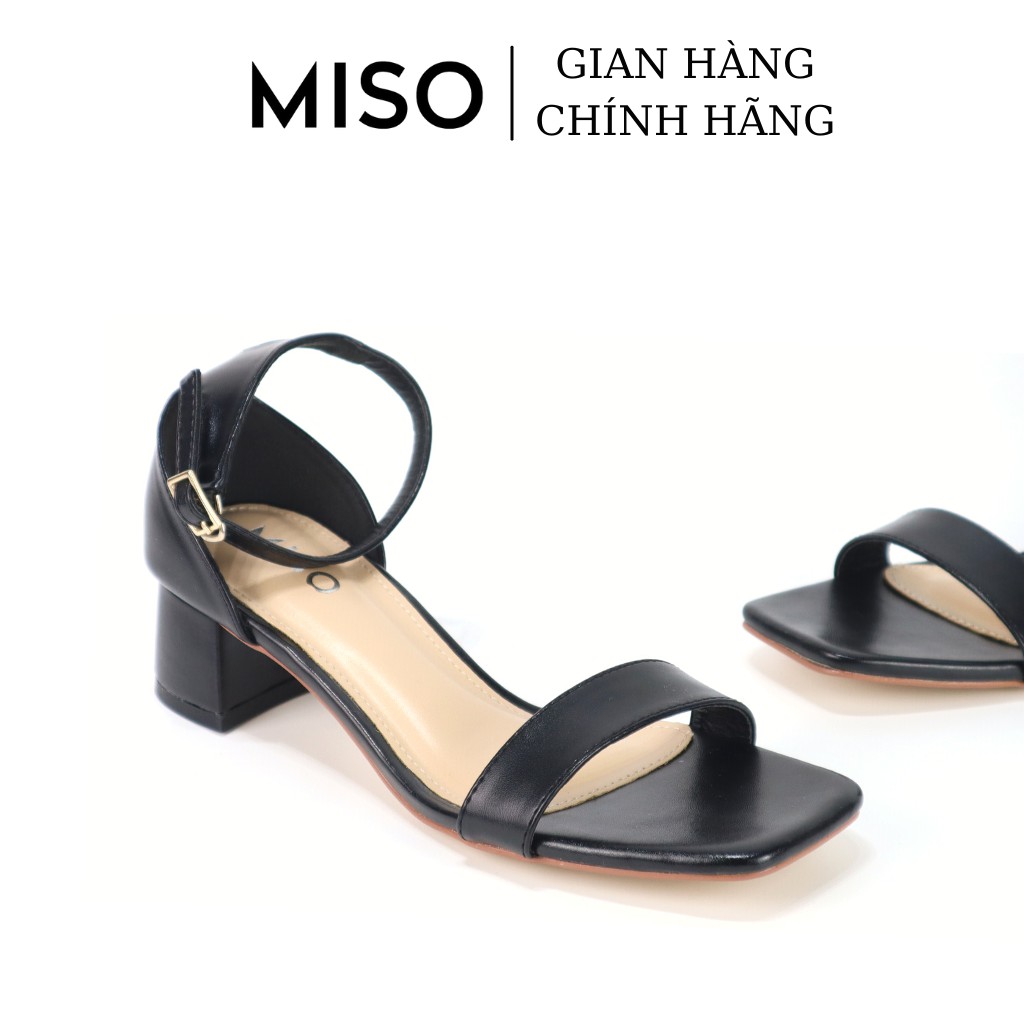 Giày sandal nữ quai ngang basic bít hậu cao 4cm đơn giản tiện lợi đi làm đi chơi Miso M040