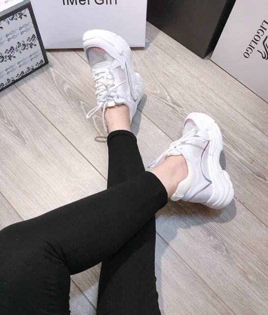 Giày thể thao sneaker Balen đế độn trong màu trắng siêu xịn hàng fullbox có hộp