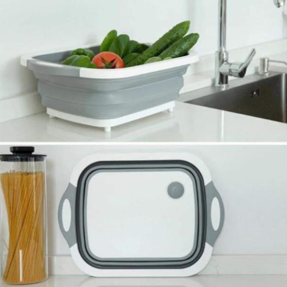 [XẢ KHOFREE SHPThớt Đa Năng Kèm Chậu Gấp Gọn 2 IN 1 Tiện Dụng, Thiết Kế Thông Minh Kiểu Dáng Sang Trọng Tiện Lợi Size To