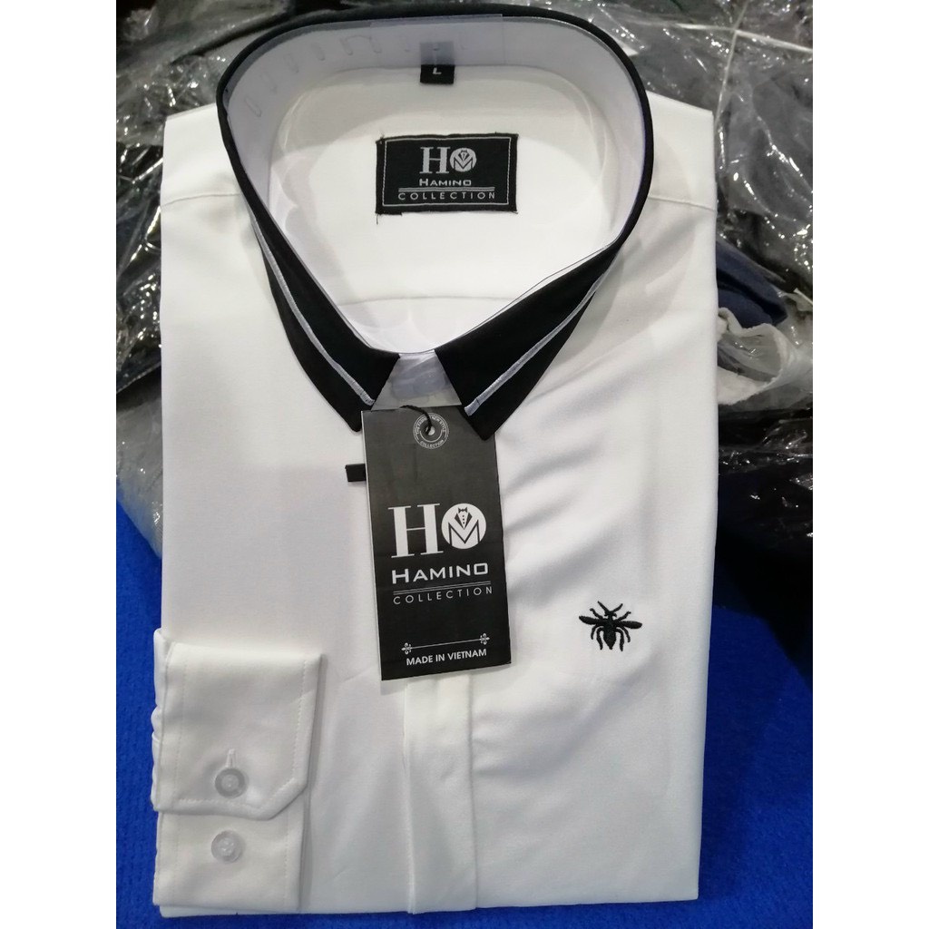 Áo sơ mi nam logo thêu ong vàng, vải chuẩn hàng Shop - ẢNH THẬT