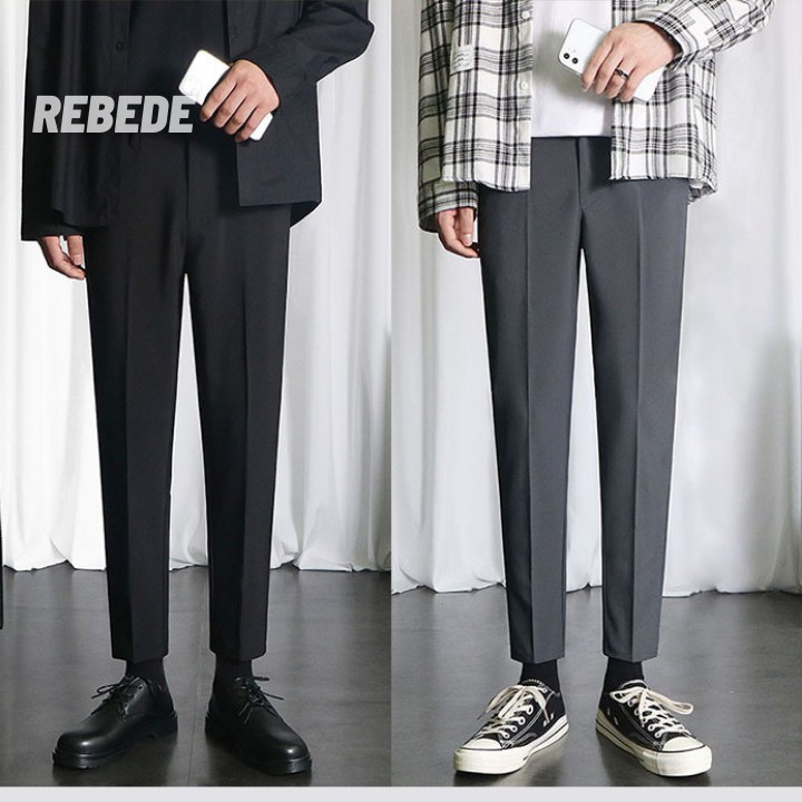 Quần tây nam Hàn Quốc (Com bo 2 quần) dáng ôm suôn, vải Tuyết Mưa co giãn | BigBuy360 - bigbuy360.vn