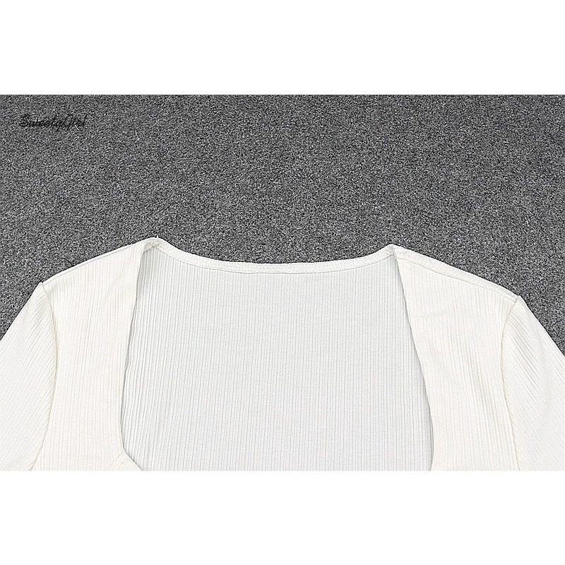 Áo Thun Tay Dài Cổ Chữ V Khoét Sâu Màu Trắng Đen Thời Trang 2022 Quyến Rũ Cho Nữ