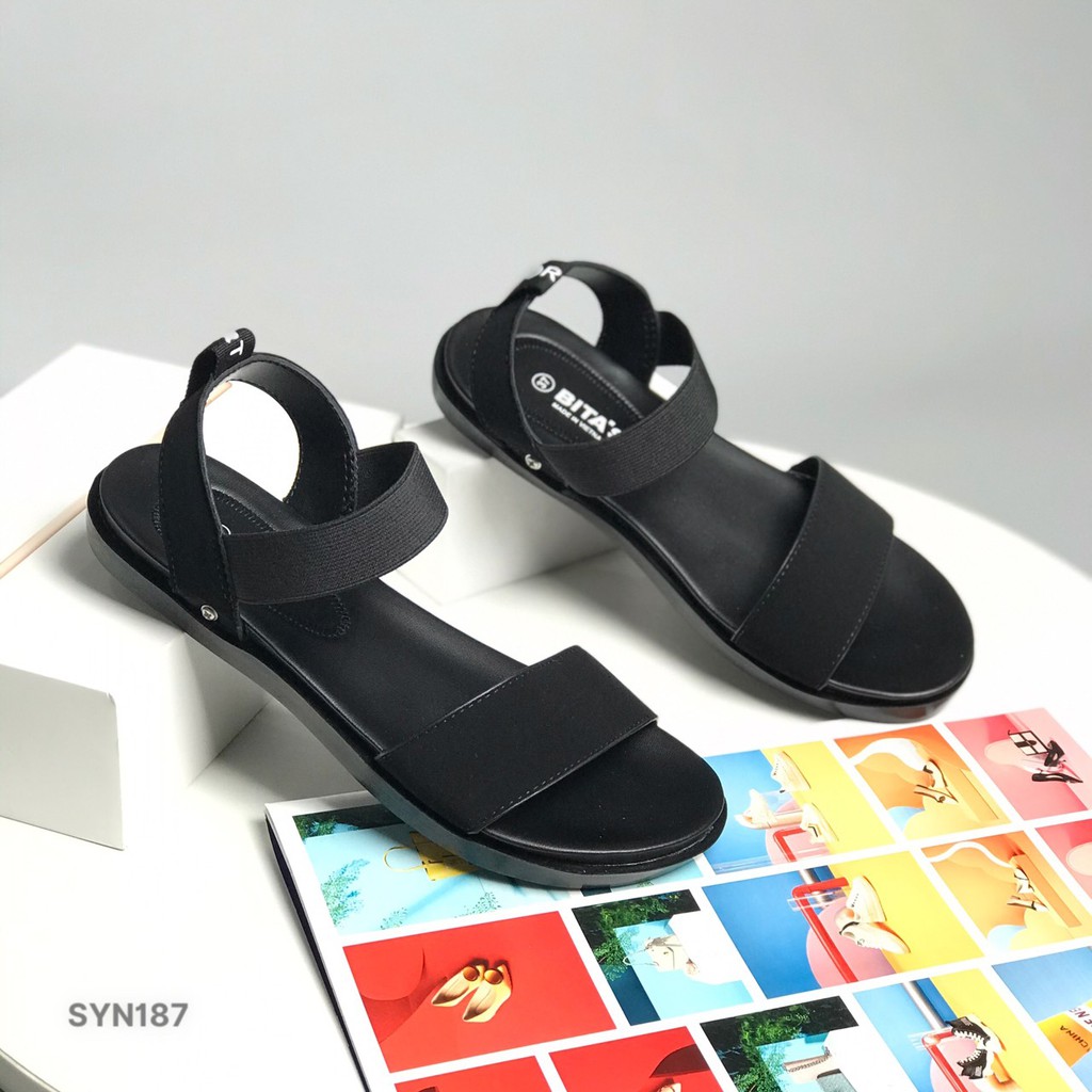 Sandal nữ BITAS ❤️FREESHIP❤️ Dép quai hậu học sinh trơn đơn giản đế bằng siêu nhẹ SYN187