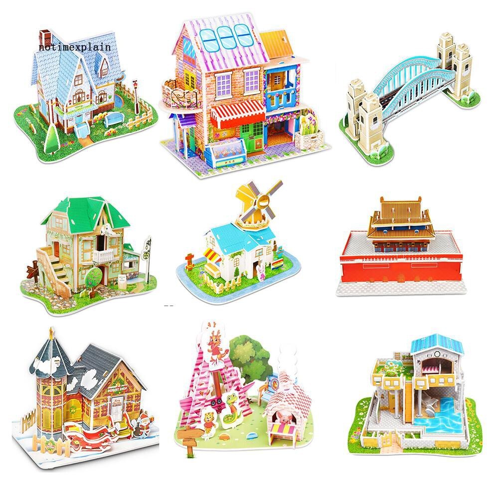 Mô hình 3D thông minh - xếp hình nhà cửa, cửa hàng, lâu đài, công chúa..v...v...