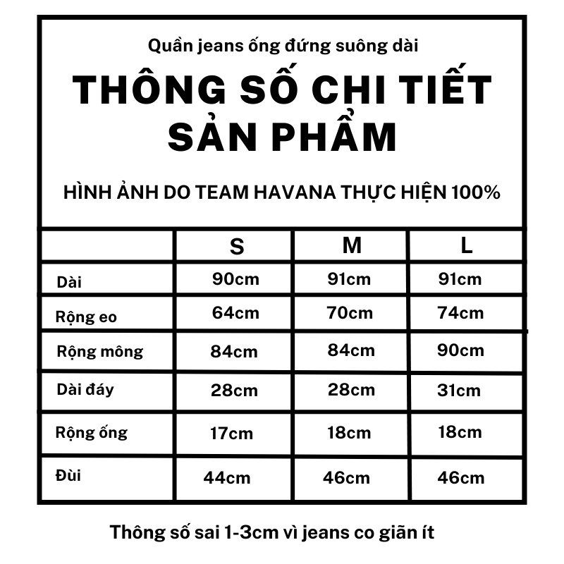 Quần jeans đen ống đứng suông dài, jeans lưng cao co giãn