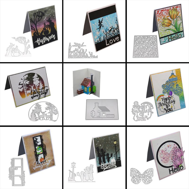 Khuôn Cắt Giấy Kim Loại Trang Trí Hình Nai Sừng Tấm Xinh Xắn