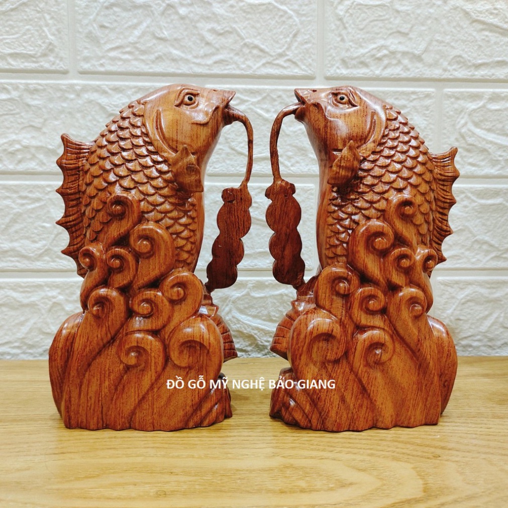 Cặp cá song ngư gỗ hương