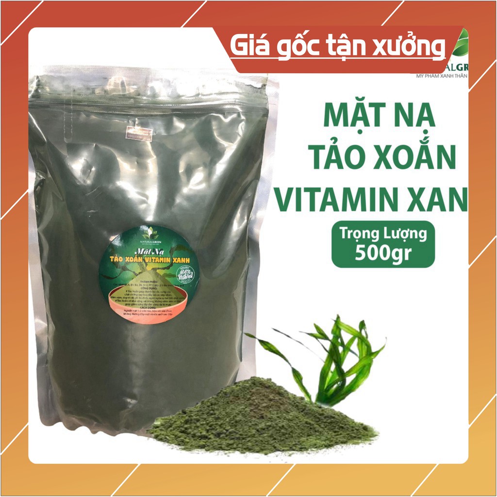 (Giá sỉ 500gr) Bột tảo xoắn đắp mặt nạ,bột tảo biển đắp mặt nạ dưỡng trắng làm đẹp da .giá sỉ