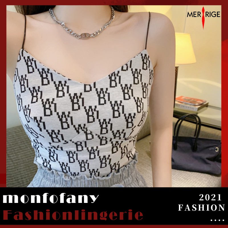 Áo hai dây in chữ phong cách thời trang đường phố Hàn Quốc | BigBuy360 - bigbuy360.vn