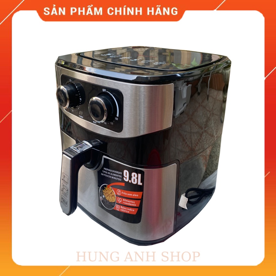 Nồi Chiên Không Dầu Sharp 9.8L - Dung Tích Siêu Lớn, Kiểu Dáng Hiện Đại, Chắc Chắn, Chiên Không Cần Lật, BH 12 Tháng