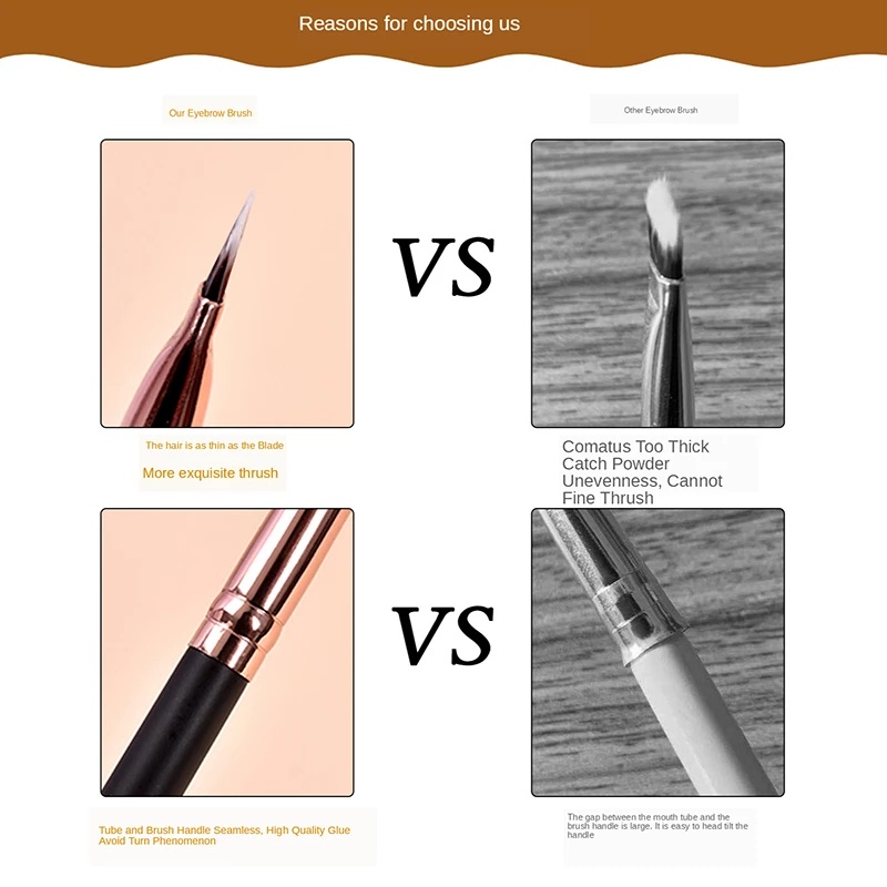 [Hàng mới về] Cọ trang điểm lông mày đầu vát tích hợp cọ chải lông mi và cọ chải dạng cuộn trang điểm chuyên nghiệp