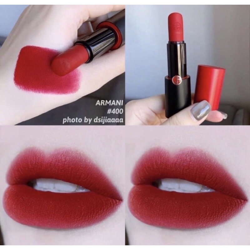 SON LÌ GIORGIO ARMANI ROUGE D'ARMANI MATTE BẢN MINI 1.5G MÀU 400 ĐỎ LẠNH