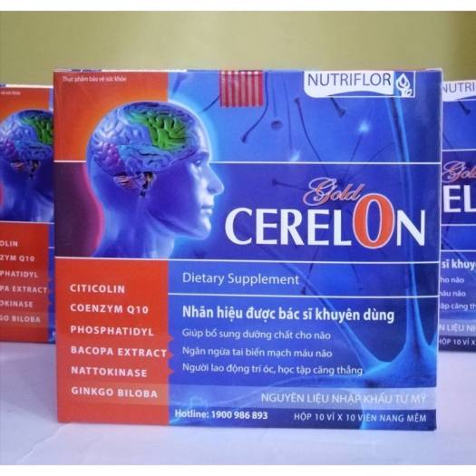 Viên uống CERELON GOLD hộp 100 viên giúp tăng tuần hoàn máu,cải thiện trí nhớ
