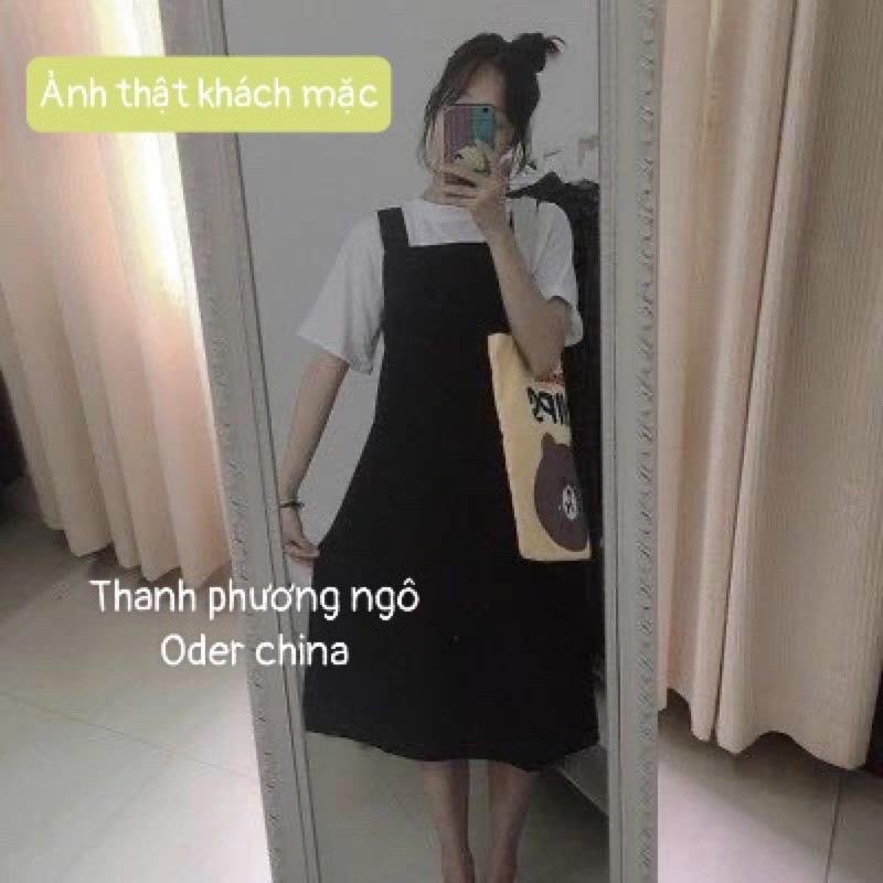 Set yếm váy,áo phông chất cottong hàng loại 1 | BigBuy360 - bigbuy360.vn