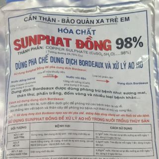 SUNPHAT ĐỒNG 98% xử lý rong nhớt đáy ao