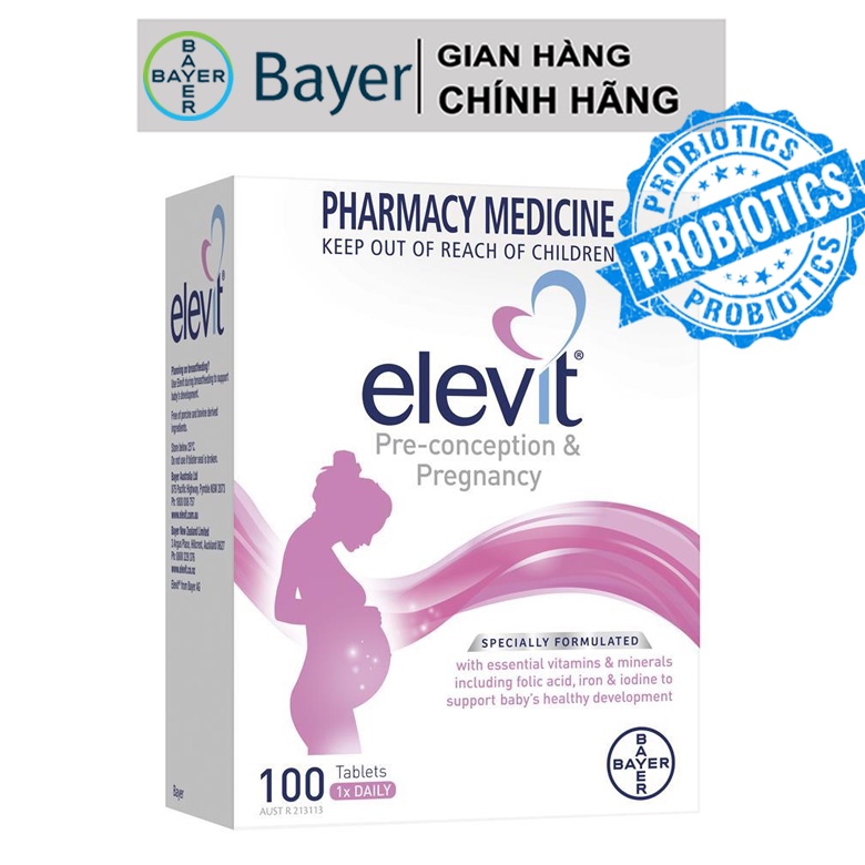 Elevit Bầu Pregnancy Úc 100 viên