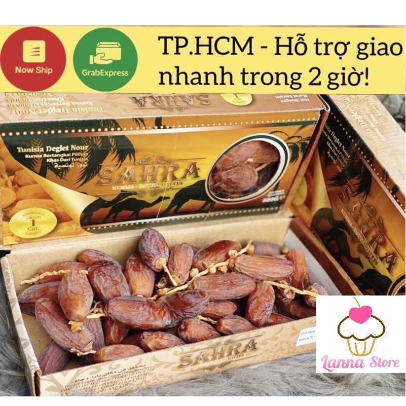 [HÀNG CHUẨN LOẠI 1] Chà Là Nguyên Cành Deglet Nour / Dates Sanwan / Galilee hộp 500 gram dẻo ngon chuẩn - Israel