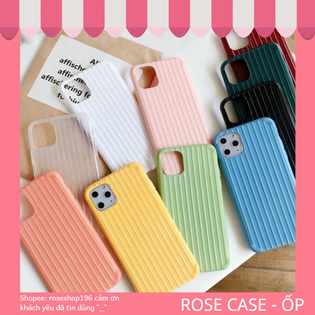 Ốp lưng iphone trơn dẻo chống bẩn sọc vali phủ bóng đơn giản mà đẹp cho iPhone 6,6s,7,8,plus,x,xs, sxmax roseshop196